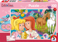 Puzzle mit 100 Teilen von Bibi und Tina, zeigt das Motiv Pferdeglück
