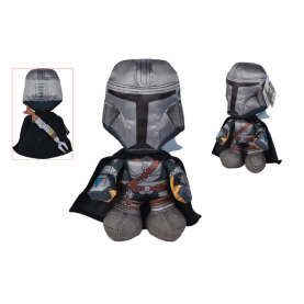 Plüsch-Figur The Mandalorian Warrior aus Star Wars, 25cm groß, detailliert gestaltet mit authentischem Design und weichem Material.