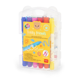 12 drehbare Wachsmalstifte - Teddy Friends