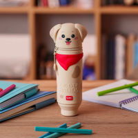 2-in-1-Federmäppchen aus Silikon - Kawaii