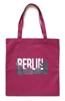 Baumwoll-Shoppingbag Skyline Bär rot