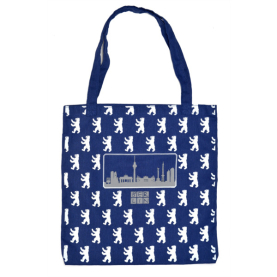 Baumwoll-Shoppingbag Skyline Bär All Over