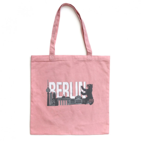 Baumwoll-Shoppingbag pink BERLIN Skyline