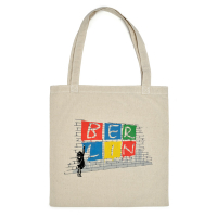 Baumwoll-Shoppingbag natur BERLIN Wall Paint