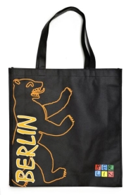 Shoppingbag BERLIN Bär schwarz-orange