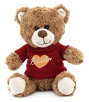 Plüschbär 2-farbig Love Shirt rot