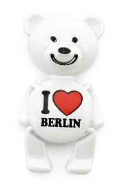 Magnet Metall-Bär I love BERLIN weiß