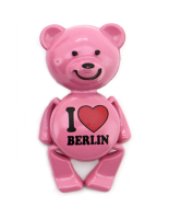 Magnet Metall-Bär I love BERLIN pink