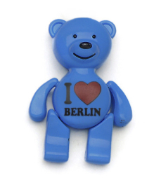 Magnet Metall-Bär I love BERLIN blau