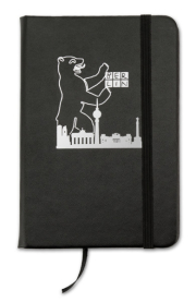 Kleines Notizheft schwarz BERLIN Bär Skyline