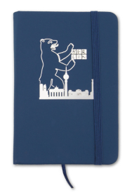 Kleines Notizheft dunkelblau BERLIN Bär Skyline