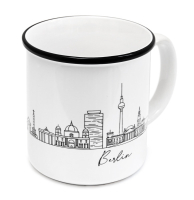 Tasse Skyline weiß/schwarz