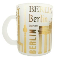Tasse Glas Monumente gold frosted