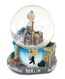 Schneekugel BERLIN blau klein