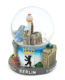 Schneekugel BERLIN blau groß