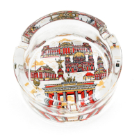 Aschenbecher Monumente rot-gold