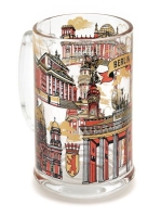 Bierglas Monumente rot-gold 0,33l