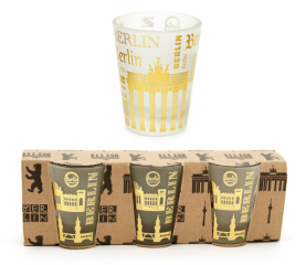 Schnapsglas Monumente gold frosted 3er Set