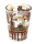 Schnapsglas Monumente rot-gold