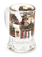 Schnapsglas Henkel Monumente rot-gold 3er Set