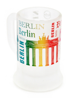 Schnapsglas Henkel Monumente bunt frosted