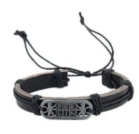 Lederarmband BERLIN schwarz-silber