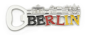 Magnet Metall BERLIN bunt mit Flaschenöffner Silber