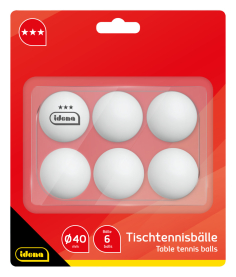 Idena Tischtennisbälle 3 Stern Ø4cm 6 Stück