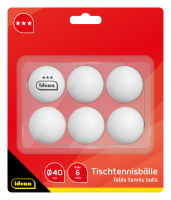 Idena Tischtennisbälle 3 Stern Ø4cm 6 Stück