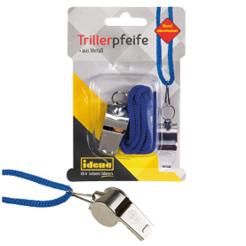 Idena Trillerpfeife Metall mit abnehmbarem Band