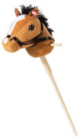 STECKENPFERD mit abnehmbarem Stecken braun 75 cm
