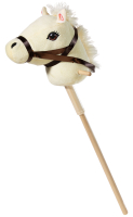 STECKENPFERD mit abnehmbarem Stecken beige 75 cm