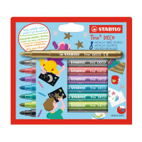 Bunte Filzstifte Trio Deco Metallic mit 8 Farben im Etui.