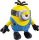 Plüsch Minion Stuart mit gelben Körper, blauer Latzhose und runden Augen.