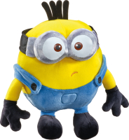 Gelber Plüsch-Minion Otto mit blauer Latzhose und...
