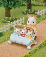 Sylvanian Families Drillings-Kinderwagen mit Sonnenschutz