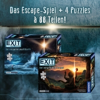 KOSMOS EXIT - Das Spiel mit Puzzle Der Einsame in spannender Escape Room Atmosphäre