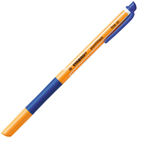 Blauer Rollerball mit Pointvisco-Tinte für flüssiges Schreiben.