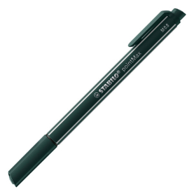 Grauer Filzschreiber Pointmax in Grün-Erde mit Metallclip und blauer Mine.