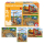 Puzzle Auf der Baustelle mit 3x24 Teilen, bunte Darstellung von Baustellenfahrzeugen und -arbeitern.