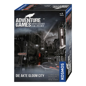 Mystery-Brettspiel Kosmos Adventure Games: Die Akte Gloom City mit spannender Story und kniffligen Rätseln.