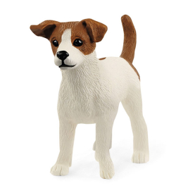 Miniatur-Jack-Russel-Terrier aus der Schleich Farm World Kollektion, naturgetreue Darstellung mit Fellmuster und lebendigem Ausdruck.