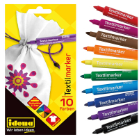 Idena Textilmarker 10er Set in 10 Farben mit einer...