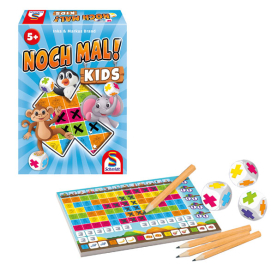 Kreatives Familienspiel Noch mal! Kids von Schmidt Spiele mit bunten Würfeln und strategischem Spaß für Groß und Klein.