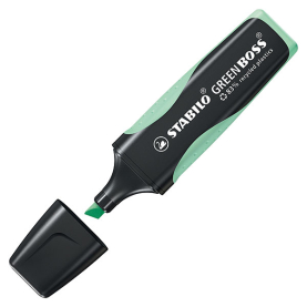 Gelber Textmarker von Green Boss in Pastell-Minzgrün mit hoher Deckkraft.