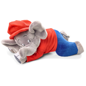 Plüsch-Figur Benjamin Blümchen, 27cm groß, liegend, in blauer Farbe.