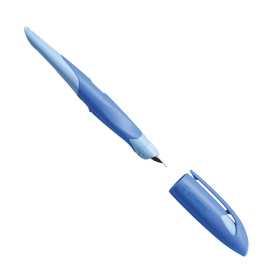 Federleichter Anfängerfüller EasyBirdy in Blau und Hellblau mit ergonomischem Griff und glatter Tintenführung.