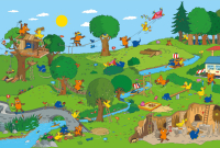 100-teiliges Puzzle Die Maus im Spielpark mit bunt...