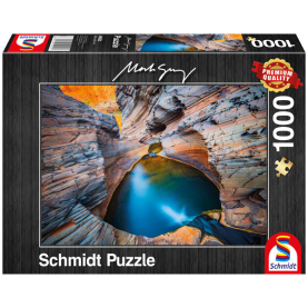 Puzzle mit 1000 Teilen in den Farben Grau und Indigo von Schmidt, für stundenlangen Spielspaß alleine oder im Team.
