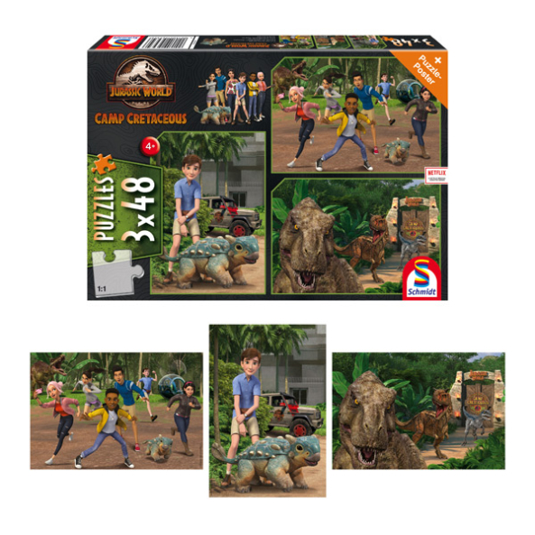 Jurassic World Puzzle 3x48 Teile online kaufen » Zum Shop, 10,49
